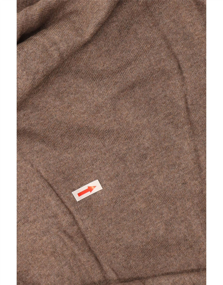 John Lewis - Jersey con cuello en V para hombre, talla grande, algodón marrón
