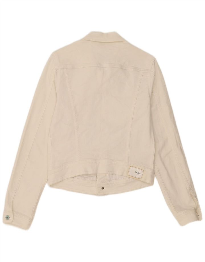 PEPE Jeans Chaqueta Vaquera Corta para Mujer UK 10 Small White