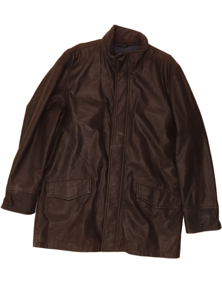 CORTEFIEL Mens Leather Jacket UK 40 Large Brown Vintage Cortefiel and Second-Hand Cortefiel from Messina Hembry 