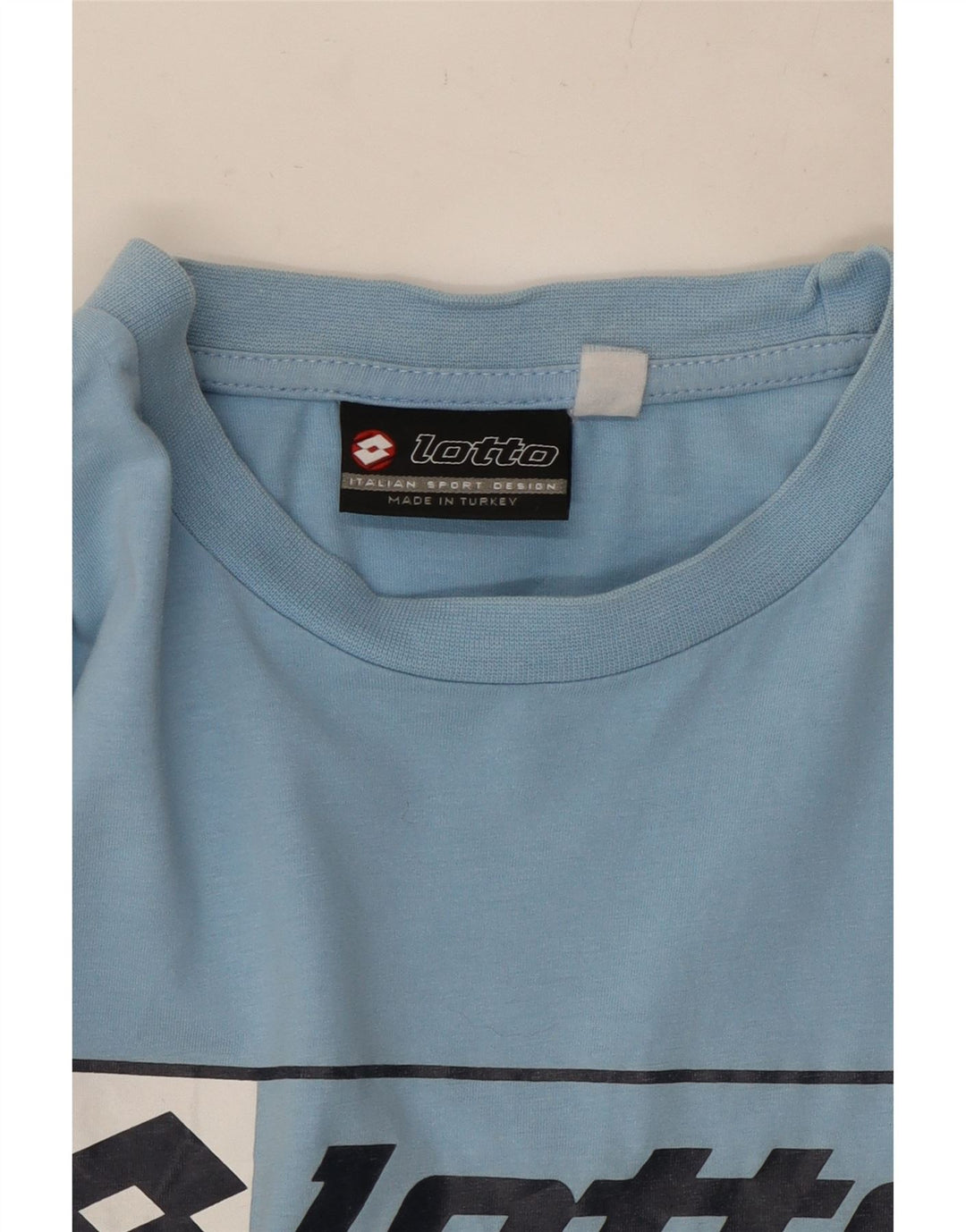 Lotto Hombre Camiseta Gráfica Top Algodón Azul Medio