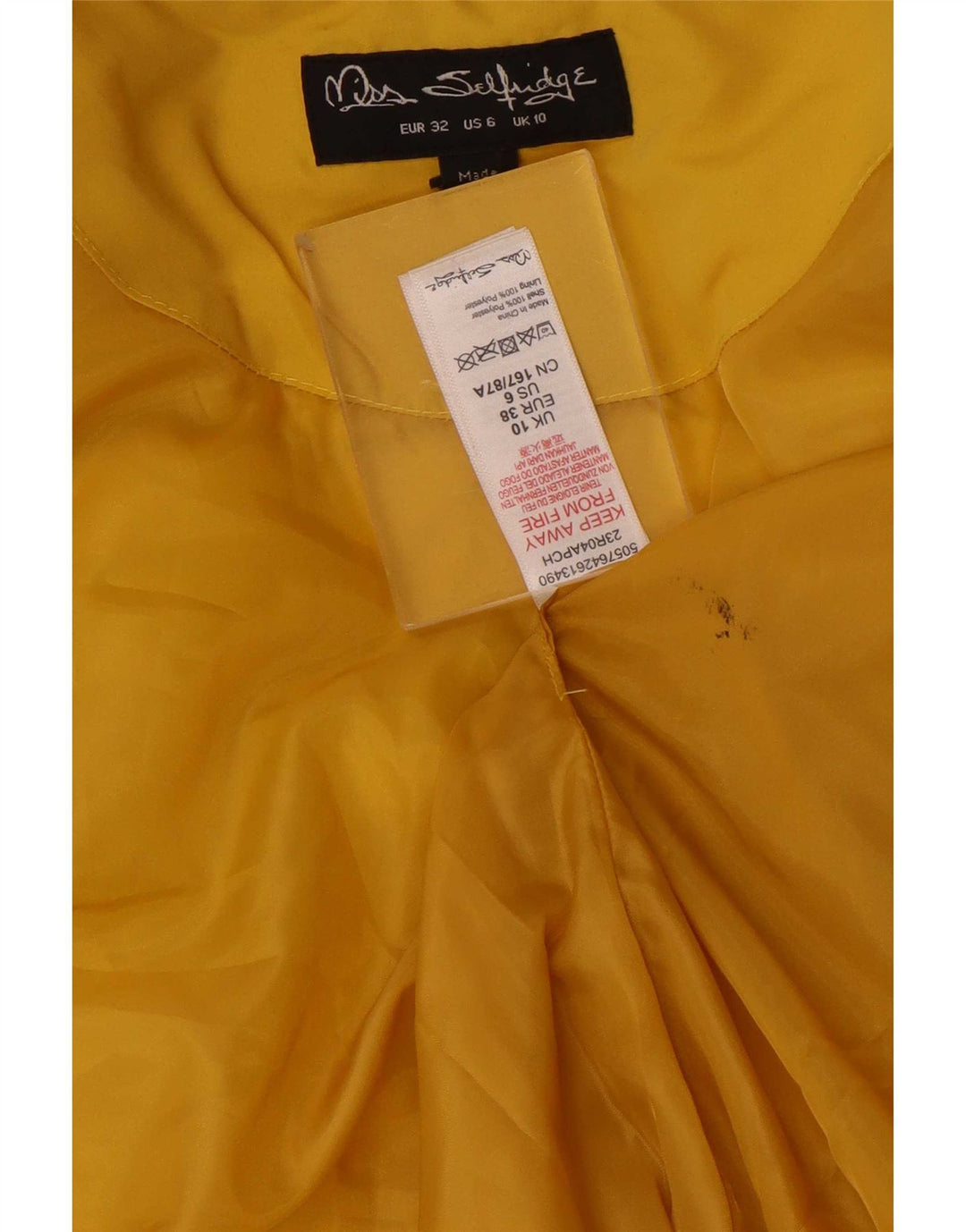 Miss Selfridge Chaqueta Acolchada Extragrande con Capucha para Mujer UK 40 Small Yellow