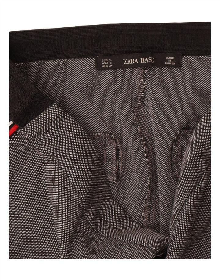 Zara Mujer Pantalones Chinos Slim Small W27 L27 Gris Manchado