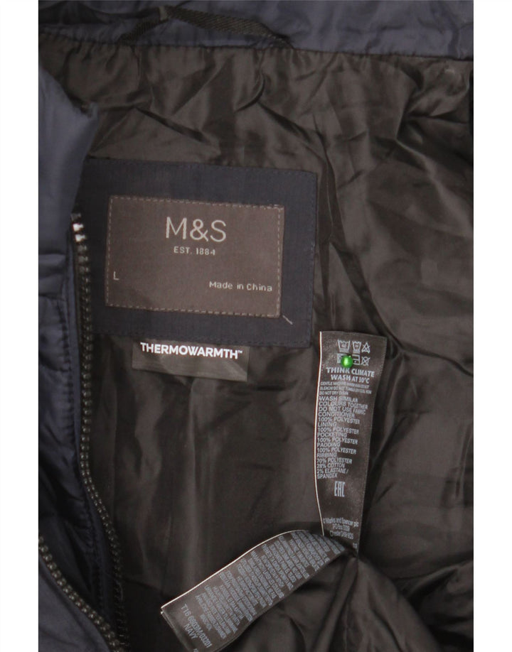 Marks & Spencer Chaqueta acolchada para hombre UK 40 Large Poliéster azul marino