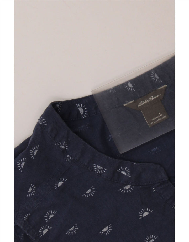 EDDIE BAUER Blusa sin mangas para mujer UK 10 Small Azul marino manchado