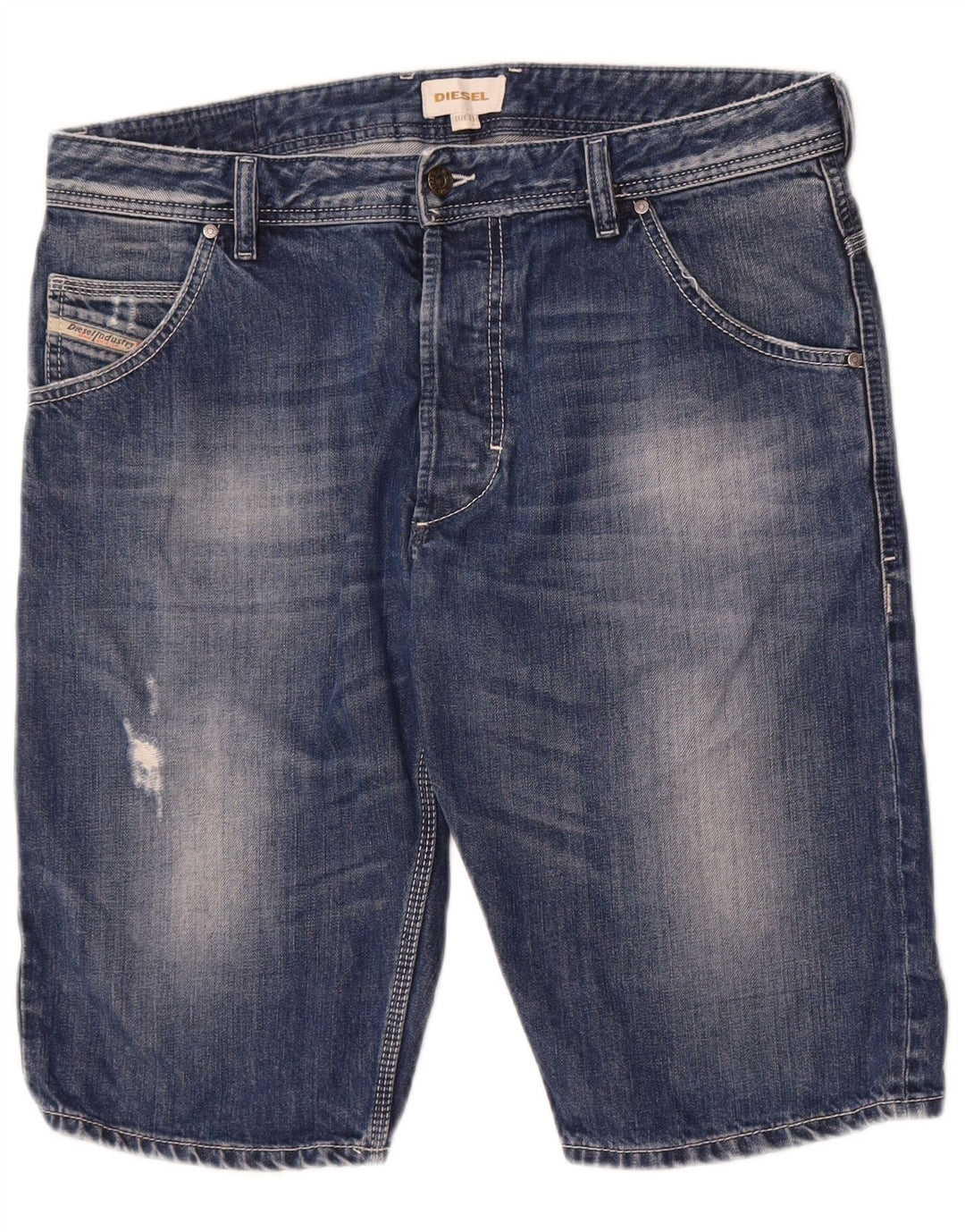 Diesel Shorts De Mezclilla Desgastados Para Hombre W33 Algodón Azul Medio
