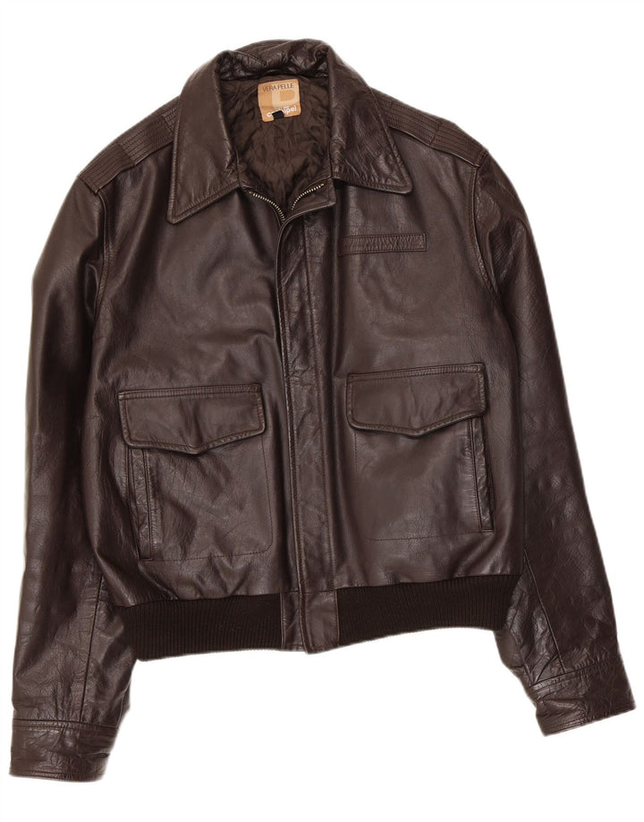 Conbipel Chaqueta De Cuero Para Hombre IT 50 Grande Cuero Marrón
