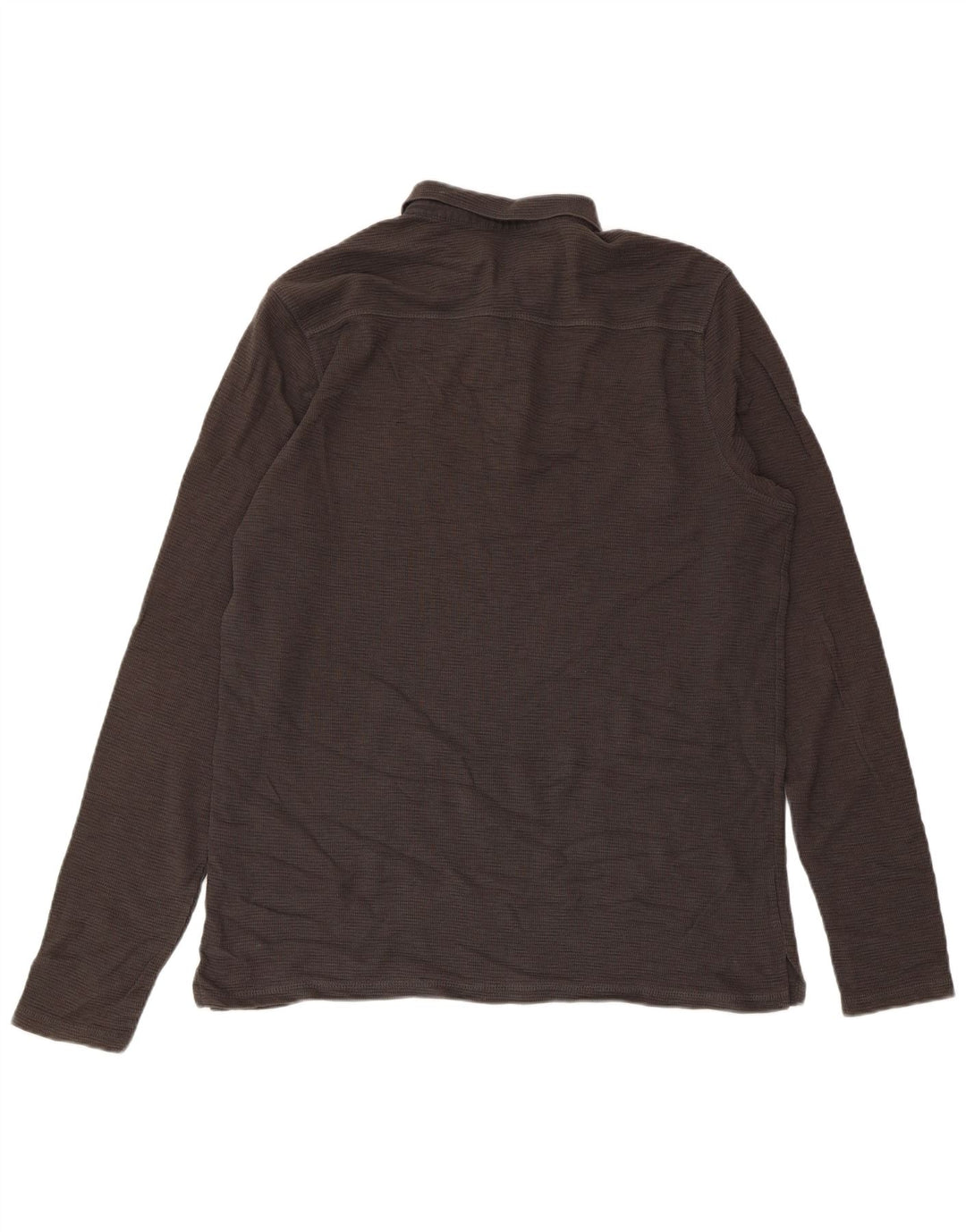 All Saints Polo de manga larga para hombre de algodón gris medio