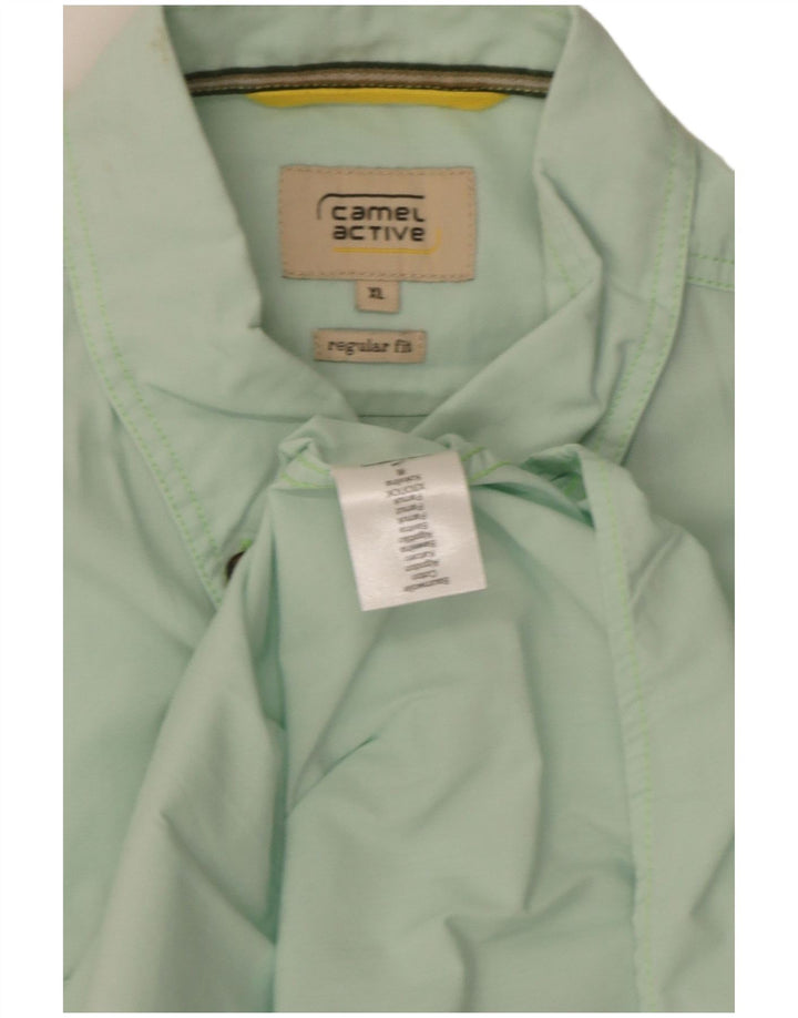 Camisa Camel Active Hombre Manga Corta Regular Fit XL Algodón Verde