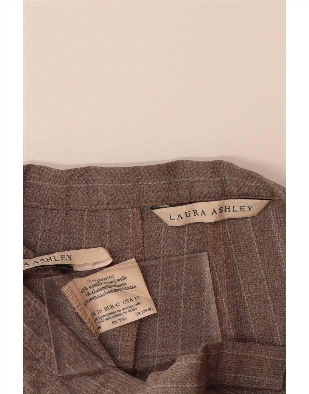 LAURA ASHLEY Pantalones de traje de cintura alta para mujer UK 40 Large W32 L31 Gris