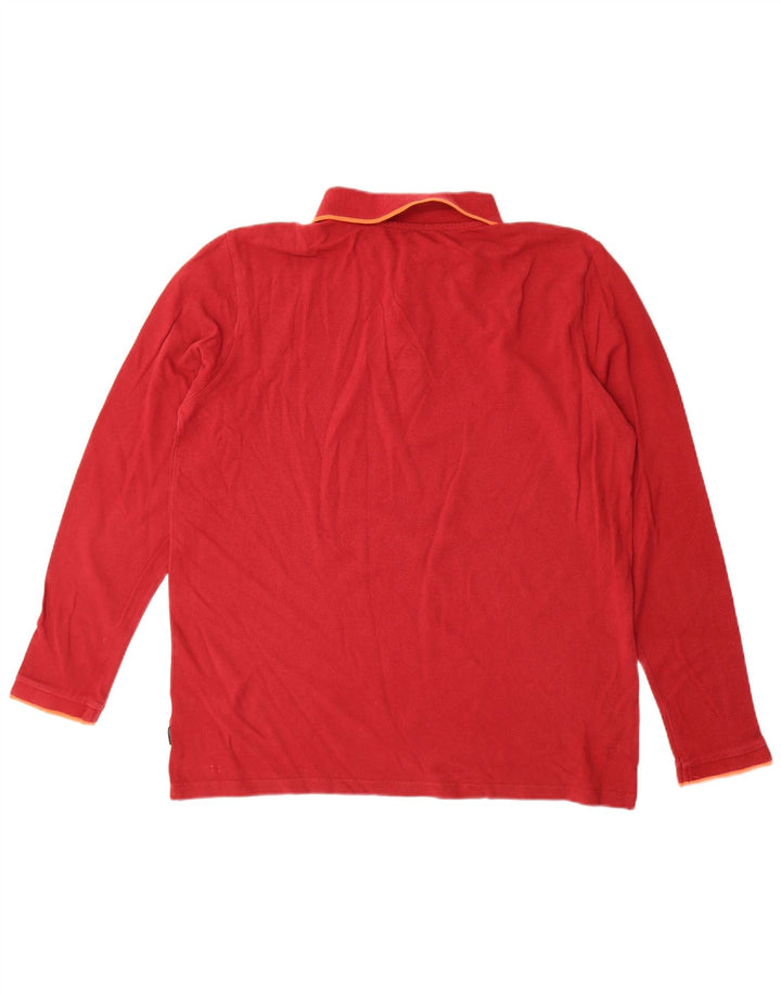 Chiemsee Polo de manga larga para hombre de algodón rojo grande