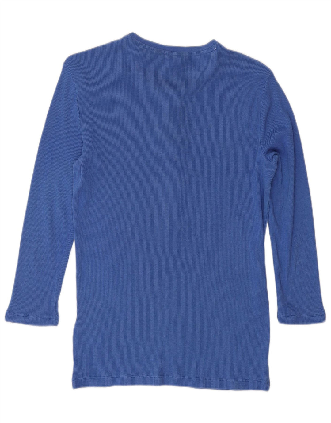 RALPH LAUREN Top para mujer manga 3/4 UK 12 Algodón azul medio