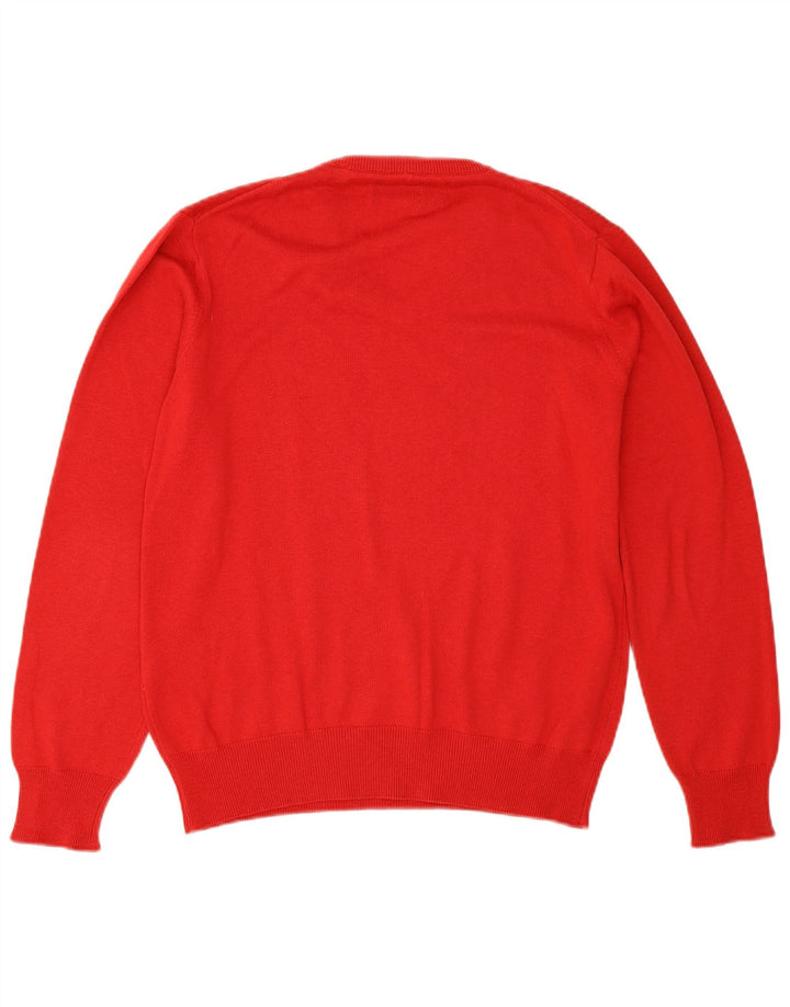 Gant Jersey con Cuello en V para Hombre Small Red Cotton