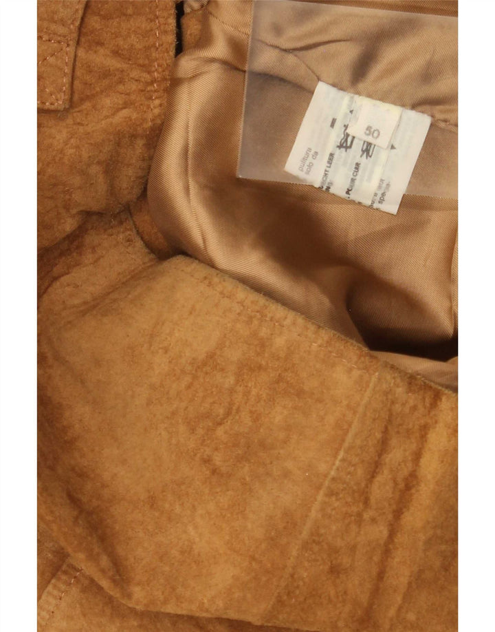 Chaqueta de ante vintage para hombre IT 50 cuero beige grande