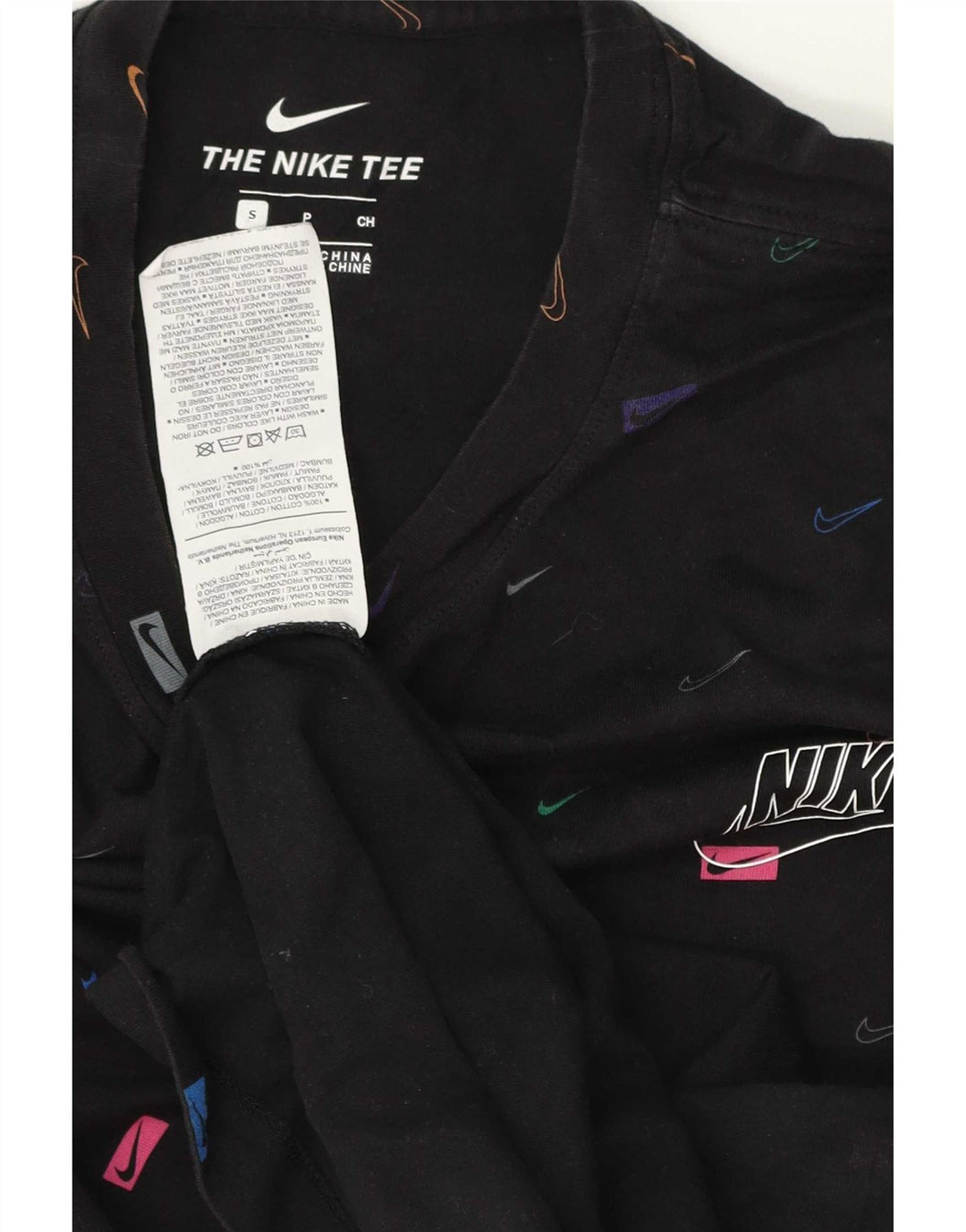 Nike - Camiseta gráfica para hombre, talla pequeña, algodón negro