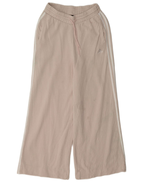 Adidas Pantalones de chándal de pierna ancha para mujer UK 8/10 Small Pink Cotton