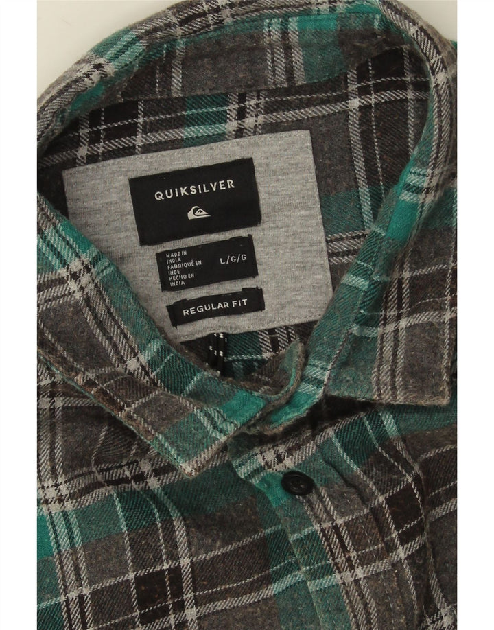 Quiksilver Camisa De Franela Regular Fit De Algodón A Cuadros Gris Grande Para Hombre