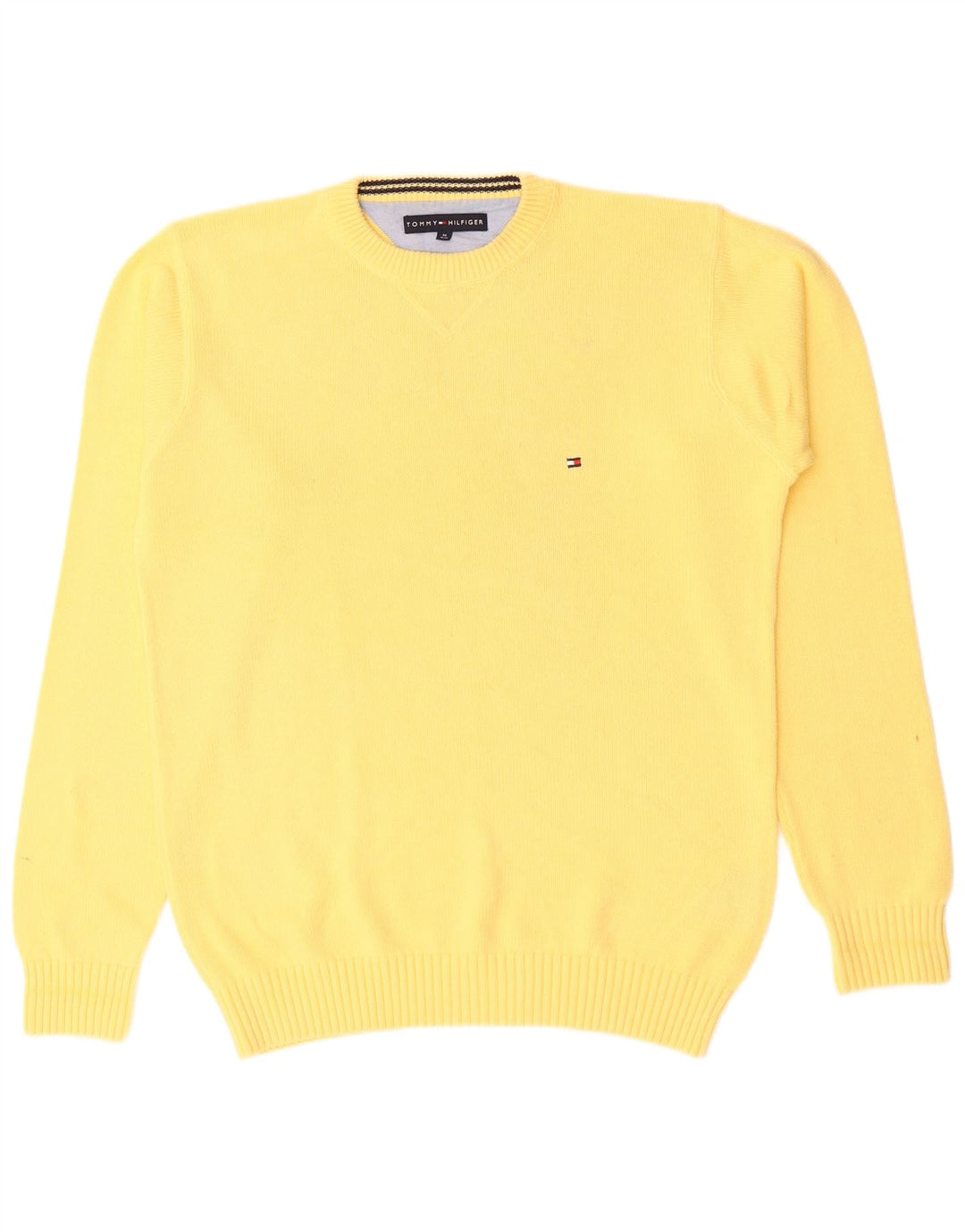 TOMMY HILFIGER Jersey De Cuello Redondo Para Hombre Algodón Amarillo Medio