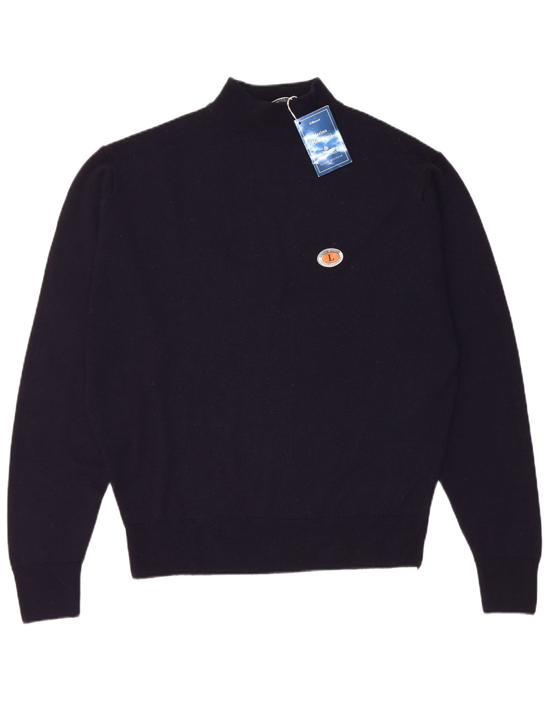 St. Bernard - Jersey de cuello alto para hombre, ajuste regular, talla grande, azul marino