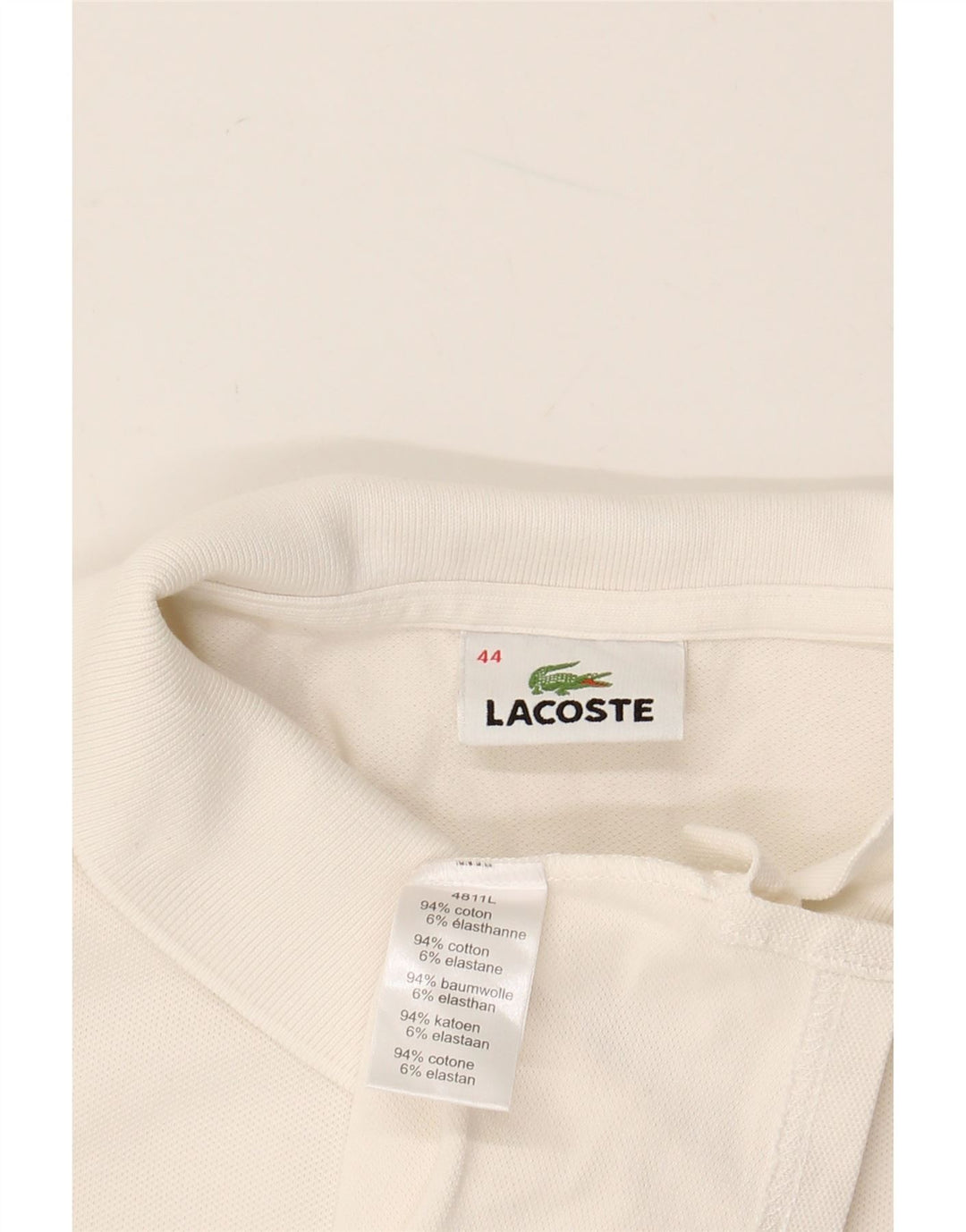 Polo LACOSTE para mujer talla 44 algodón blanco grande