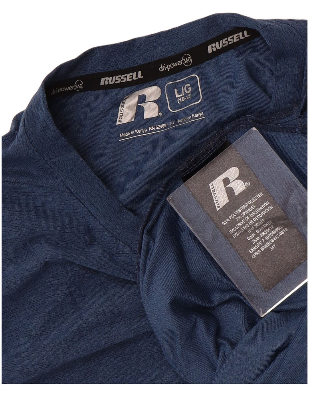 Russell Athletic Boys Dri-Power Top manga larga 10-11 años grande azul marino