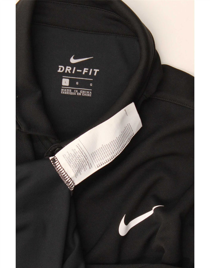 Nike Polo Dri Fit para hombre, talla grande, poliéster negro