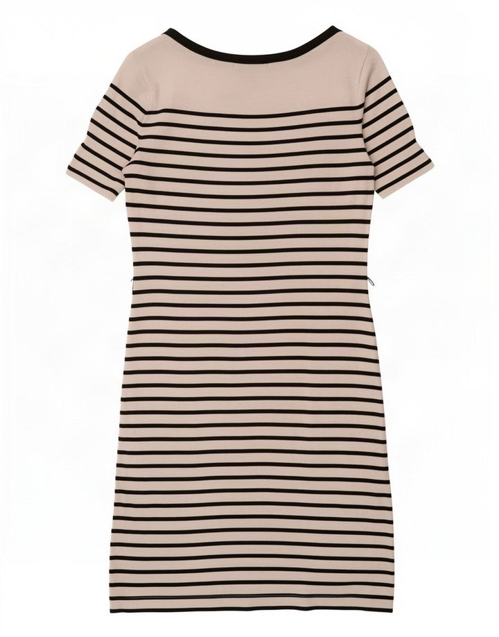 Ralph Lauren Vestido básico de manga corta para mujer UK 10 Pequeño blanco a rayas