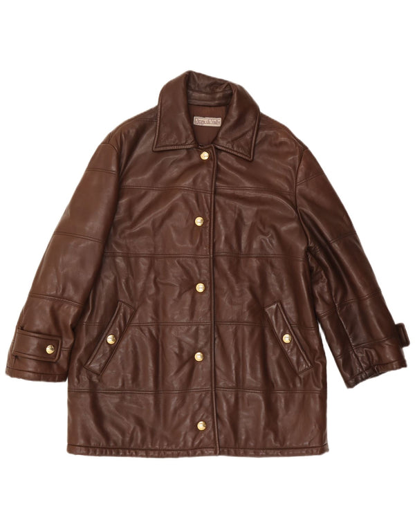 Chaqueta de cuero vintage para mujer IT 42 Marrón medio