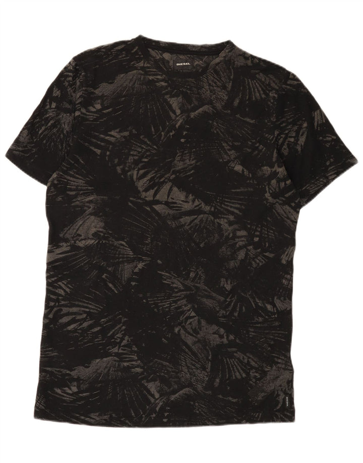 Diesel Hombre Camiseta Top Grande Negro Floral Poliéster