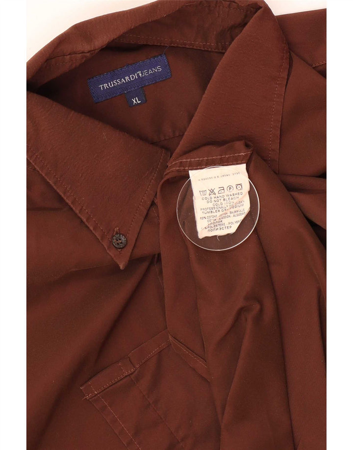 Camisa Trussardi Hombre XL Algodón Marrón