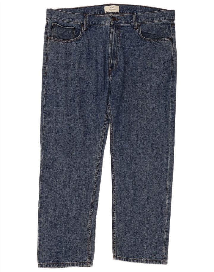 Marks & Spencer Vaqueros rectos para hombre W40 L29 Algodón azul