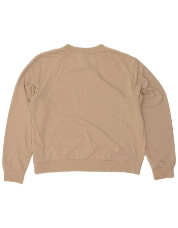 Adidas - Sudadera gráfica para mujer, talla 40, talla grande, color beige, algodón