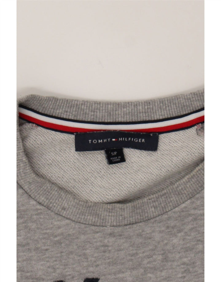 TOMMY HILFIGER Womens Oversized Sweatshirt Jumper UK 10 Small Grey Vintage Tommy Hilfiger and Second-Hand Tommy Hilfiger from Messina Hembry 