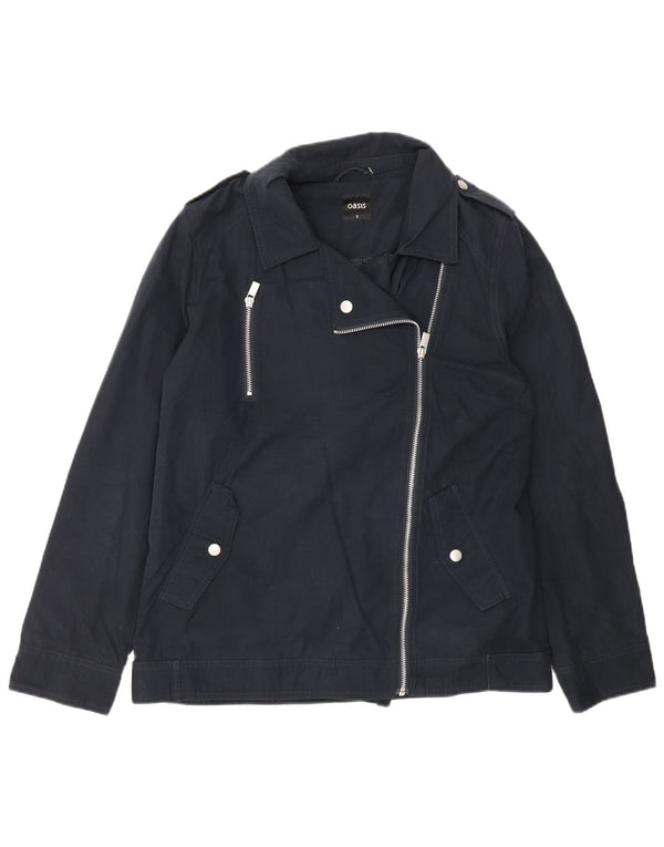 Oasis Chaqueta militar extragrande para mujer UK 10 Small Poliéster azul marino