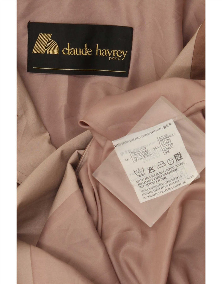 Claude Havrey Abrigo para mujer Reino Unido 44 Grande Marrón Colorblock Poliéster