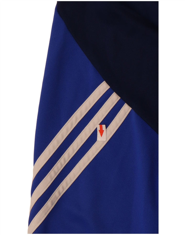 Adidas Hombre Climalite Jersey Chándal Top Azul Medio Colorblock