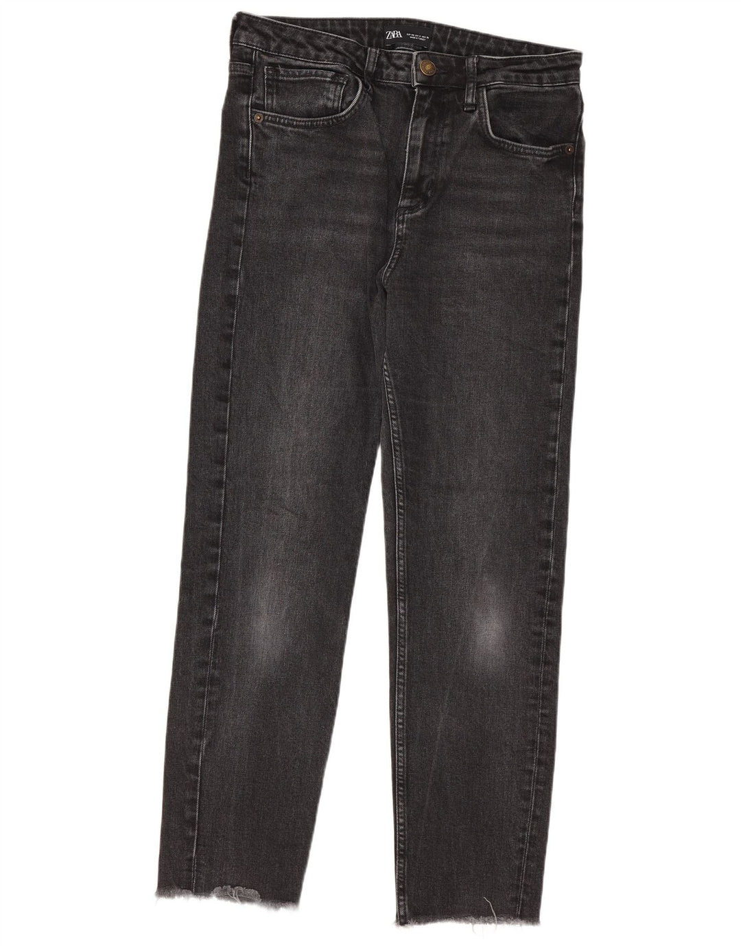 Zara Mujer Vaqueros Slim EU 40 Medium W30 L27 Negro