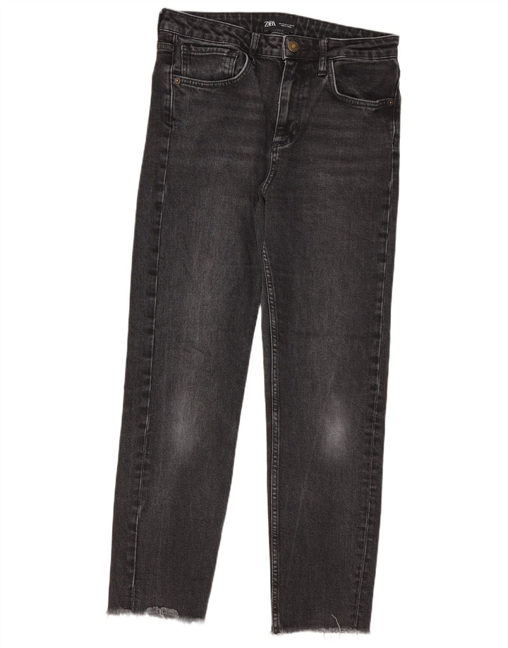 Zara Mujer Vaqueros Slim EU 40 Medium W30 L27 Negro