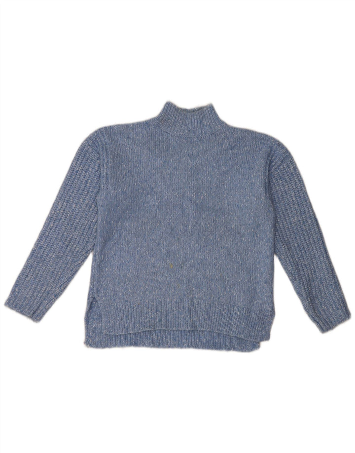 Marks & Spencer Jersey con cuello alto para mujer, talla 44, talla mediana, color azul