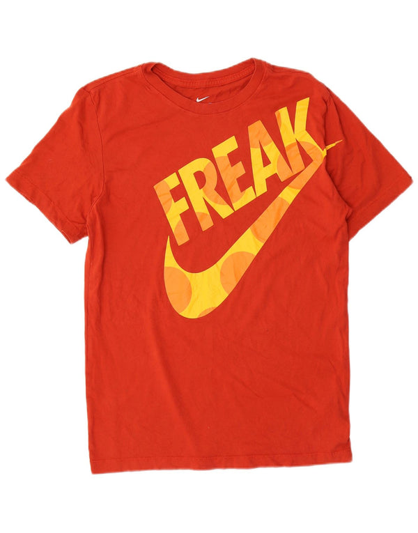 Nike Dri Fit Graphic Camiseta para hombre, talla pequeña, algodón naranja