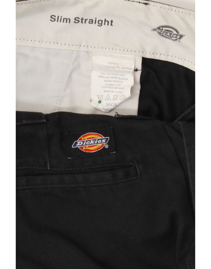 Dickies Pantalón chino recto y ajustado para hombre W34 L32 Poliéster negro