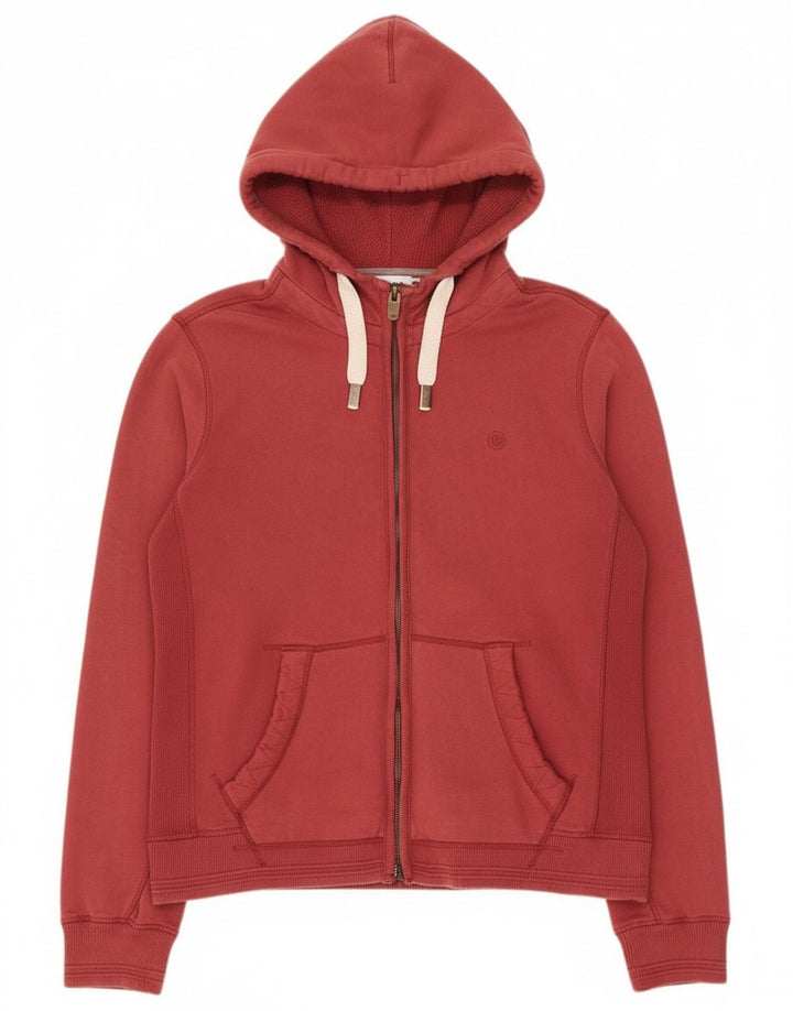 Fat Face Sudadera con capucha y cremallera para hombre, talla grande, algodón rojo