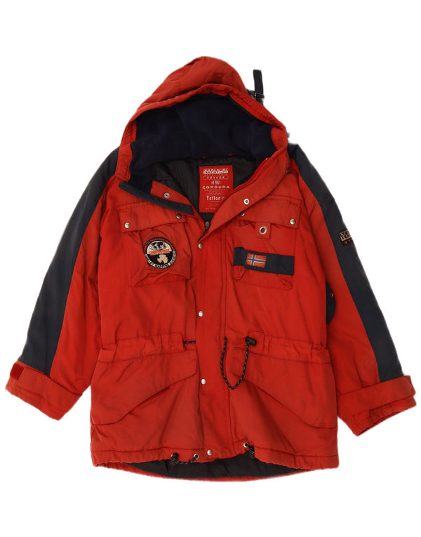 Napapijri Chaqueta cortavientos estampada para hombre UK 38 Medium Red Colourblock