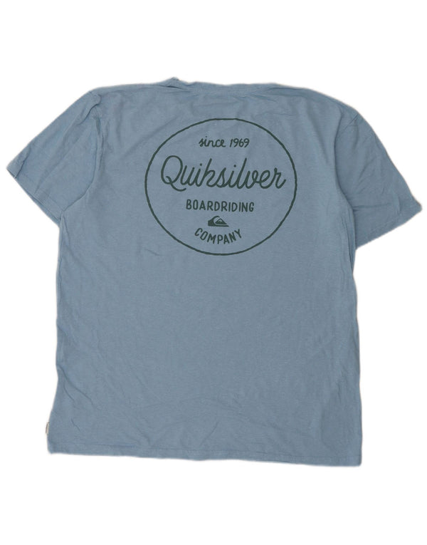 Quiksilver Camiseta gráfica de corte regular para hombre Top XL Algodón moteado azul