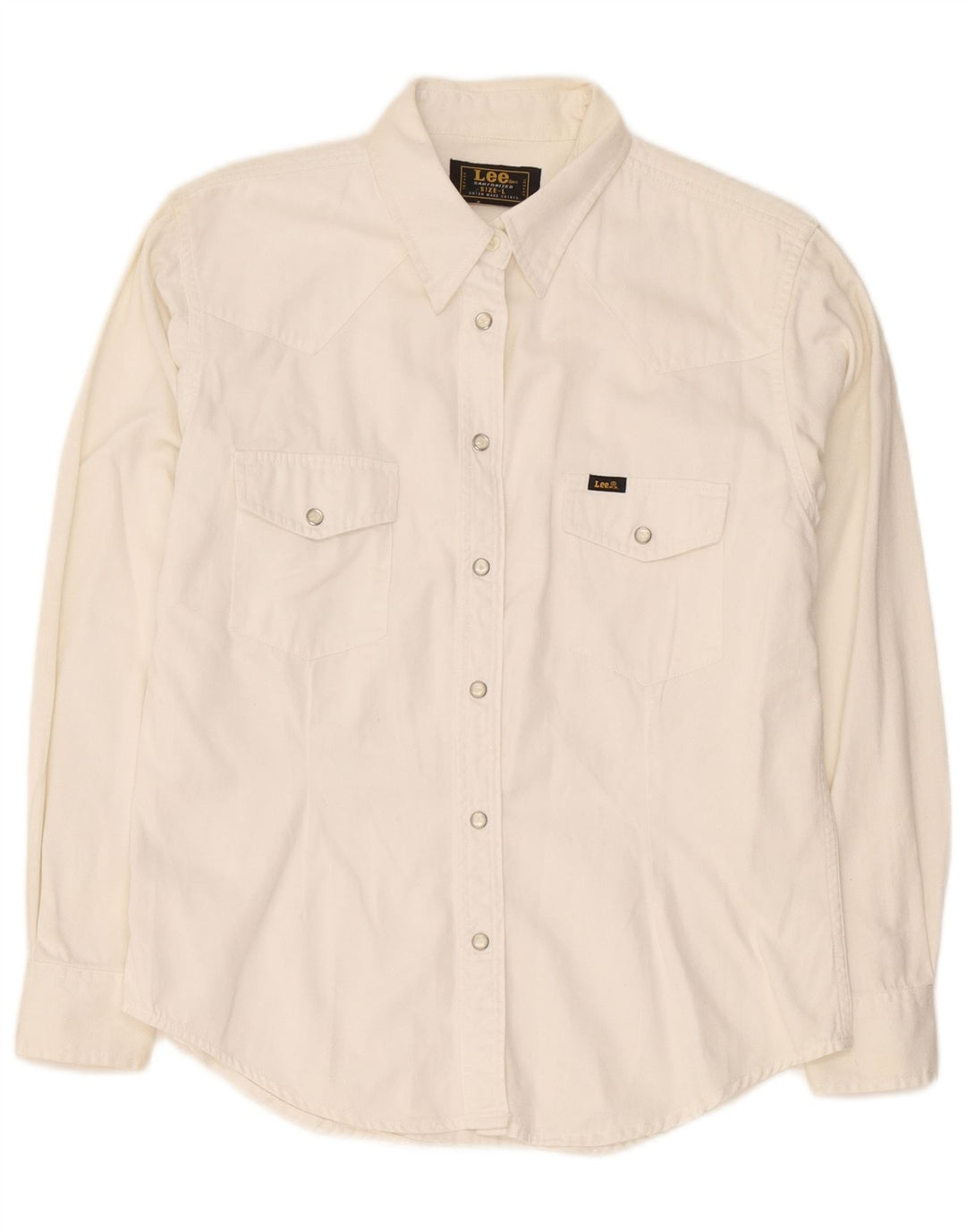 Lee Camisa Vaquera para Mujer UK 46 Grande Algodón Blanco