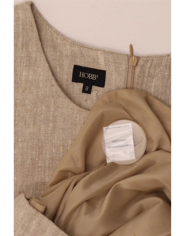 Hobbs Vestido Vaina con Patrón Abstracto para Mujer Reino Unido 8 Pequeño Beige Geométrico
