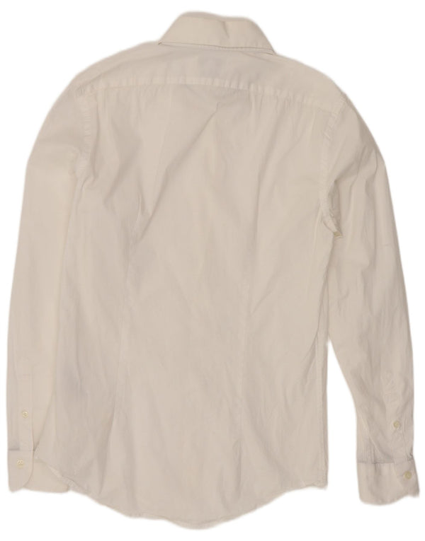 Camisa Reiss Slim Fit De Algodón Blanco Pequeño Para Hombre