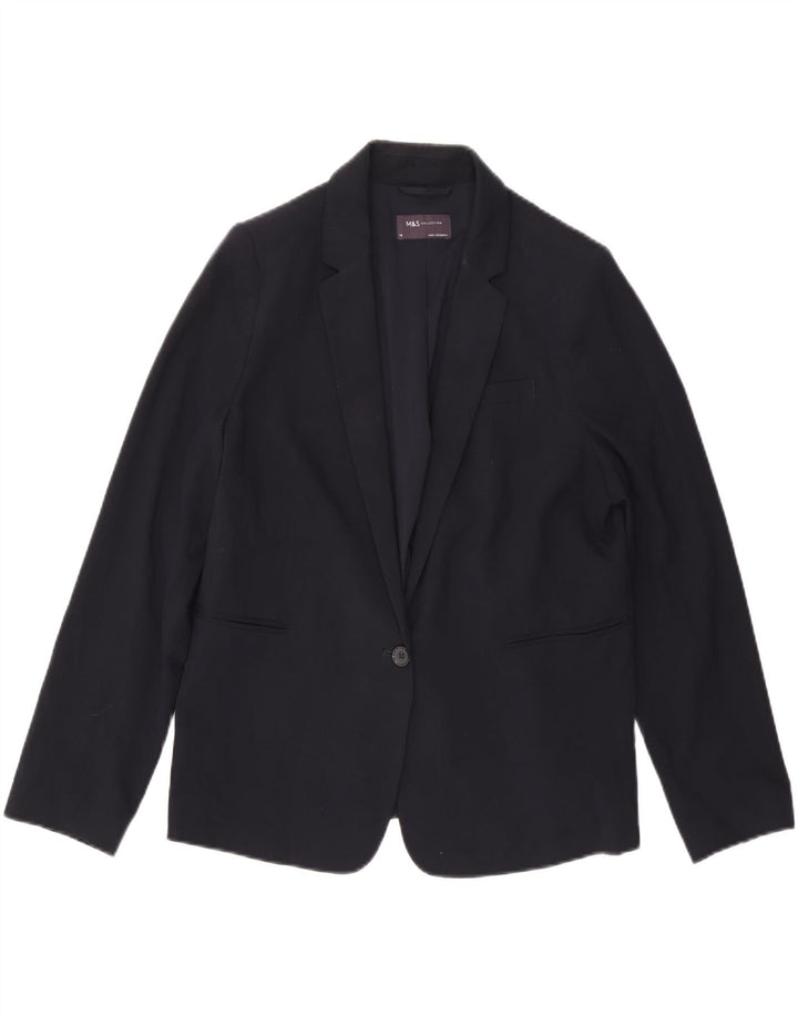 Marks & Spencer Chaqueta tipo blazer con 1 botón para mujer UK 44 Grande Azul marino