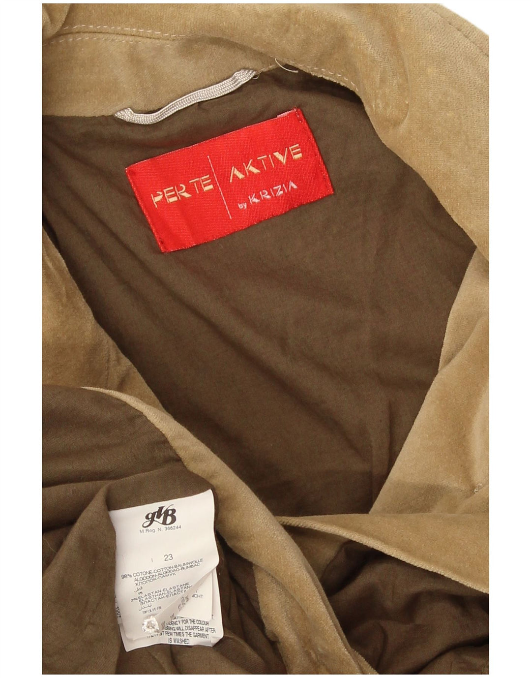 Krizia Chaqueta utilitaria para mujer UK 46 Grande Algodón beige