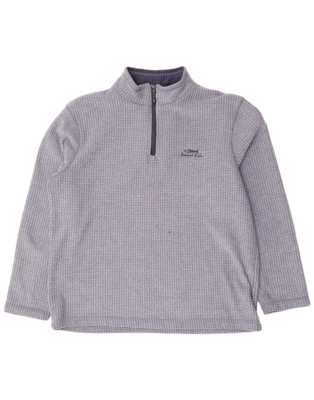 Weird Fish Jersey de Forro Polar con Cuello y Cremallera para Hombre 2XL Poliéster a Cuadros Azul