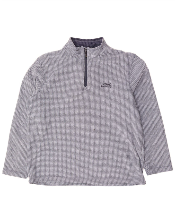 Weird Fish Jersey de Forro Polar con Cuello y Cremallera para Hombre 2XL Poliéster a Cuadros Azul